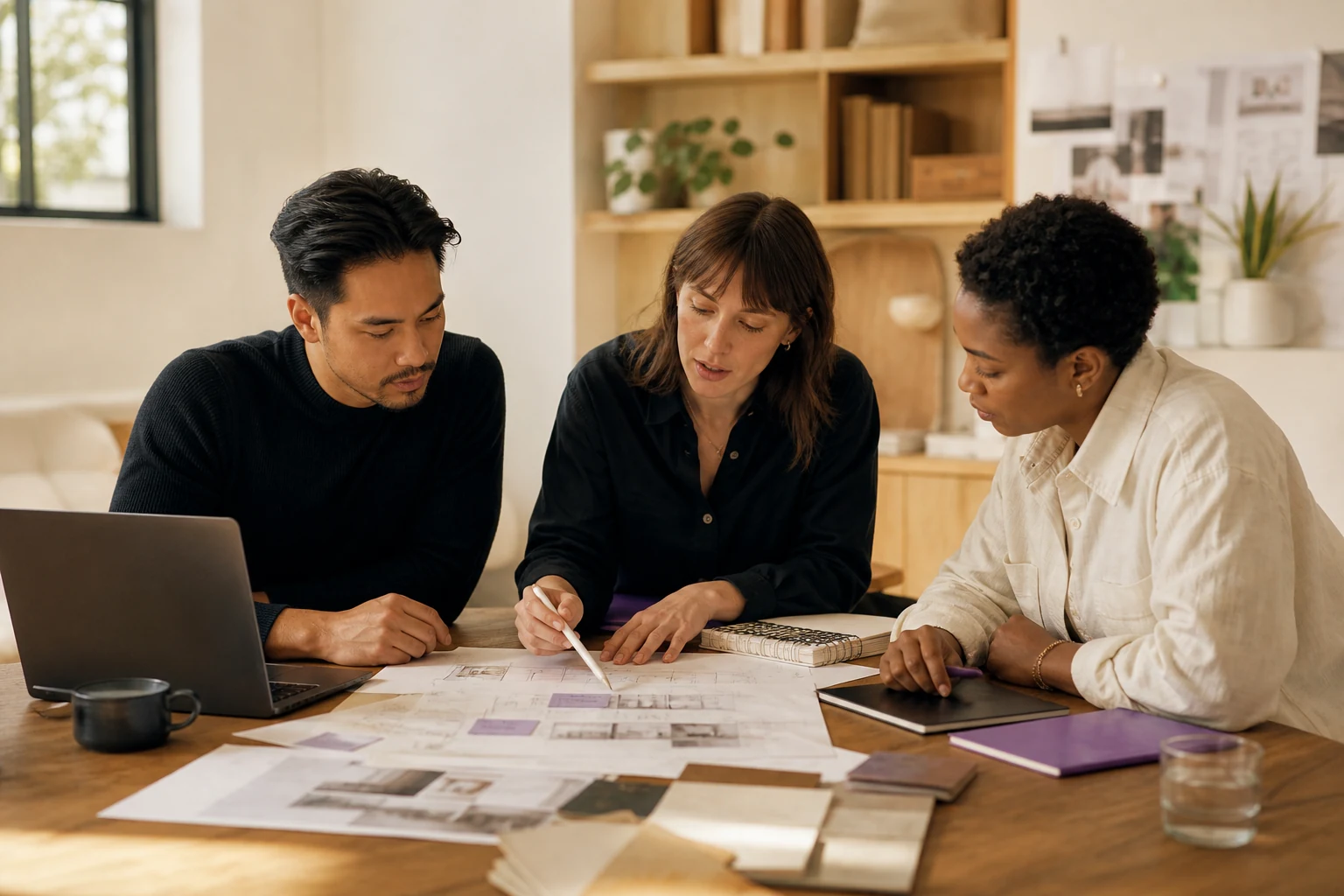 Agency team collaborating around a table